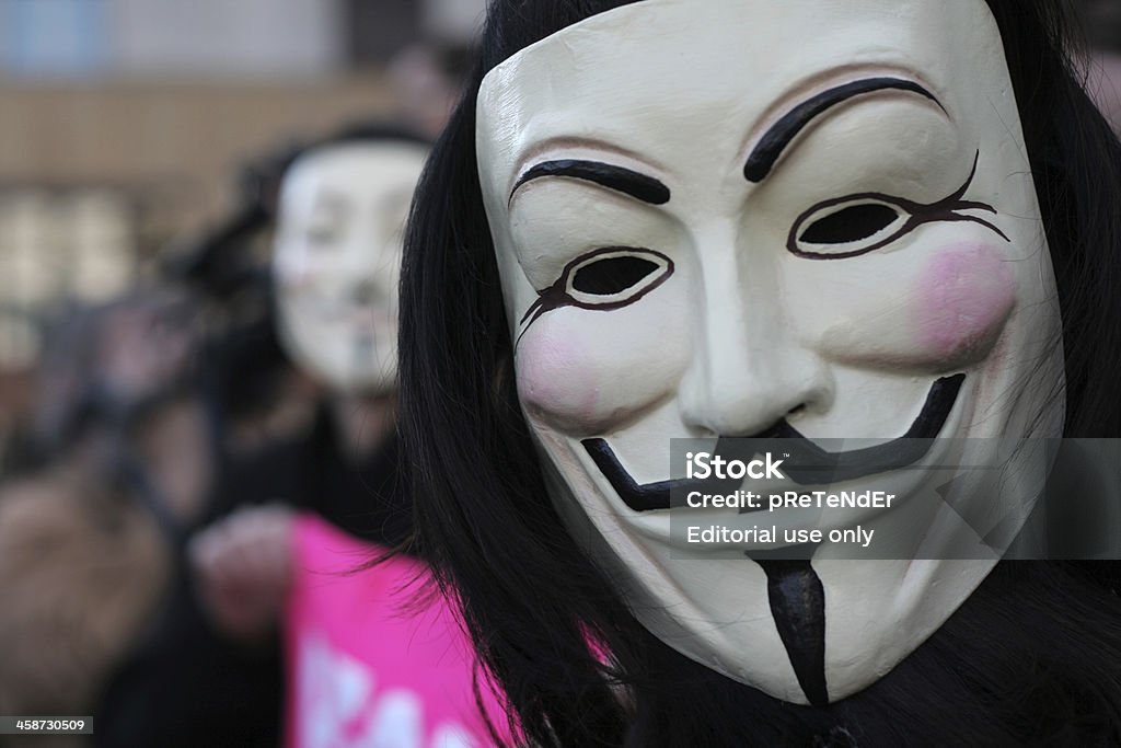 Anónimo protesters - Royalty-free Máscara - Disfarce Foto de stock