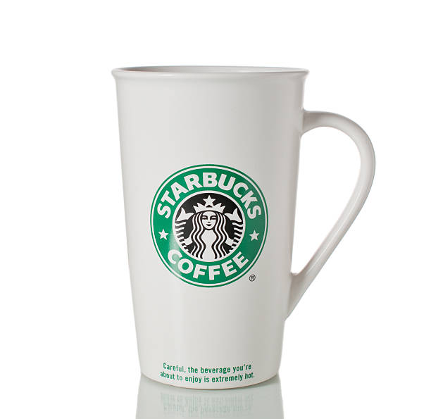 Starbucks ceramic mug stock photo