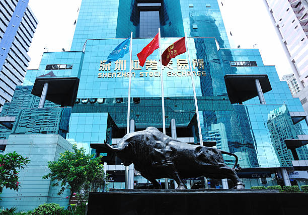 shenzhen bolsa de valores - stock market china shenzhen asia imagens e fotografias de stock