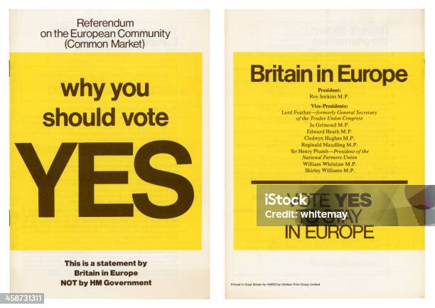 Foto de Comunidade Europeia Britishcampaign 1975 e mais fotos de stock de 1975 - 1975, 1970-1979, Edward Heath