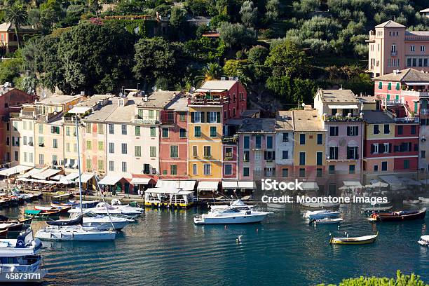 Portofino On The Riviera Di Levante Italy Stock Photo - Download Image Now - Aerial View, City, Cultures