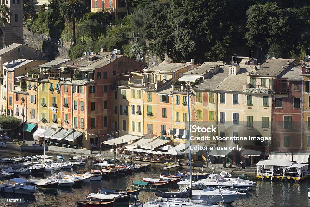 Restaurant Portofino" an der italienischen Riviera di Levante" - Lizenzfrei Ansicht aus erhöhter Perspektive Stock-Foto