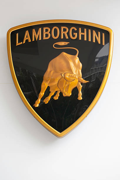 lamborghini logo - sports car car business editorial stock-fotos und bilder