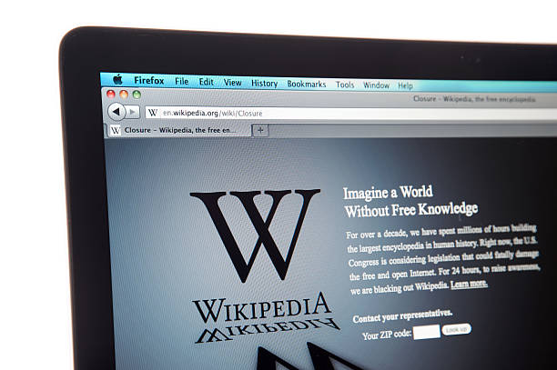 Wikipedia website internet blackout stock photo