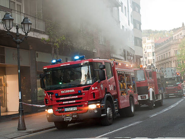 Fire in Bilbao stock photo