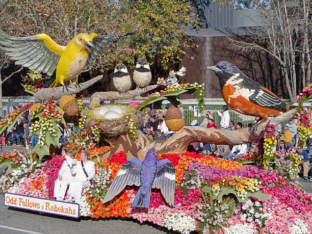 marcha tournament of roses de 2010 - flower parade imagens e fotografias de stock