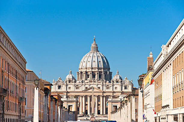 san 표트르 바실리카 rome, italy. - vatican dome michelangelo europe 뉴스 사진 이미지