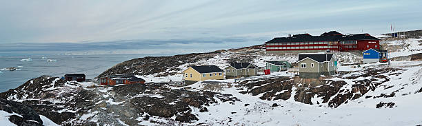 Panoramic view with Hotel Arctic in background stock photo
