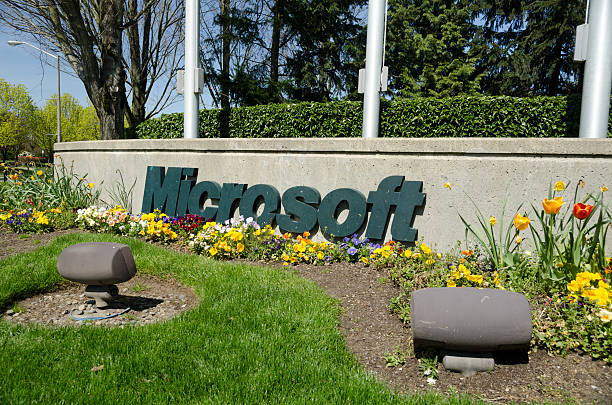 Microsoft Headquarters Sign stock photo