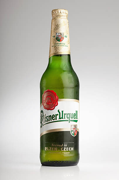 Pilsner Urquell Beer Bottle stock photo
