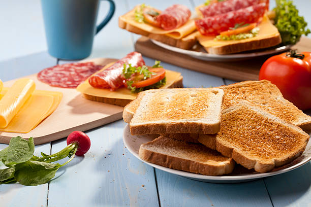 Breakfast with a toasted bread