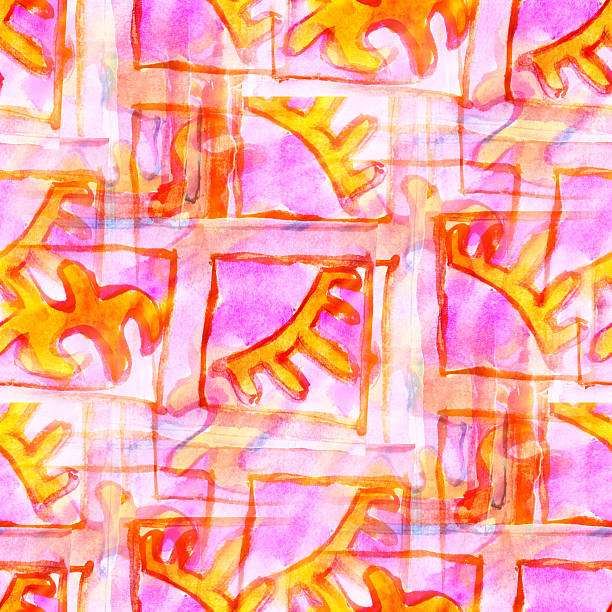 istock design watercolor seamless background purple, yellow texture a 458802667