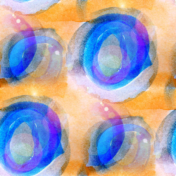istock sun glare abstract blue, brown seamless painted watercolor backg 458802907
