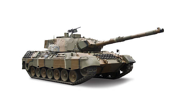 Leopard-1V tank Leopard 1V tank isolated on white armored tank photos stock pictures, royalty-free photos & images
