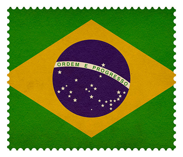 istock Postage stamp: flag of Brazil 458805269