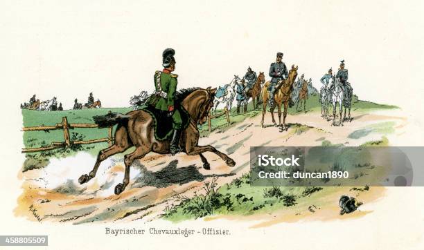 Vetores de Exército Alemãocavalry Diretor Da Bavária e mais imagens de 1880-1889 - 1880-1889, Alemanha, Animal