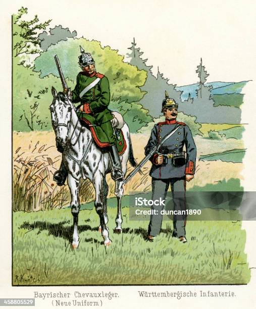 Armée Allemandecavalerie Et De Linfanterie Vecteurs libres de droits et plus d'images vectorielles de 1880-1889 - 1880-1889, Allemagne, Antiquités