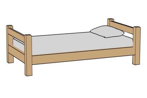 cartoon image of simple bed