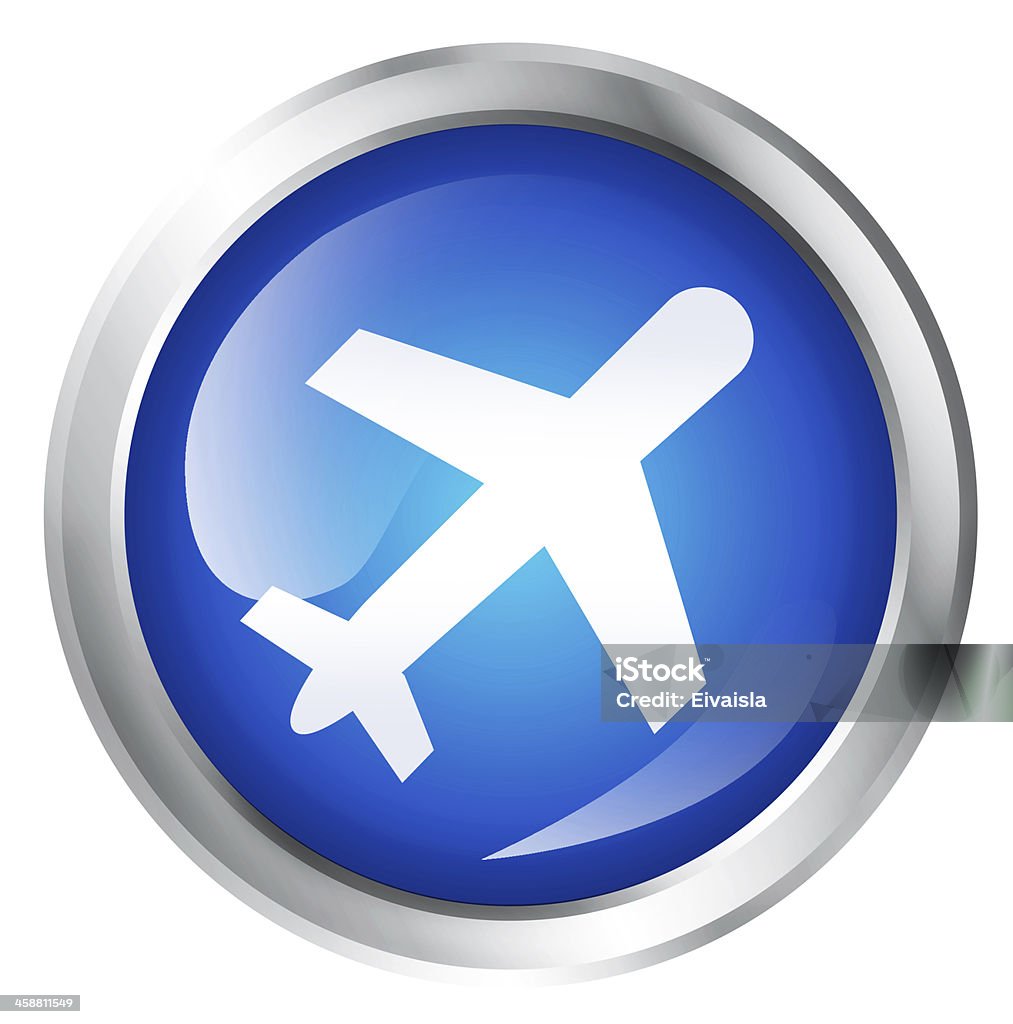 Flugzeug oder reisen Sie Symbol - Lizenzfrei Bedienungsknopf Stock-Foto