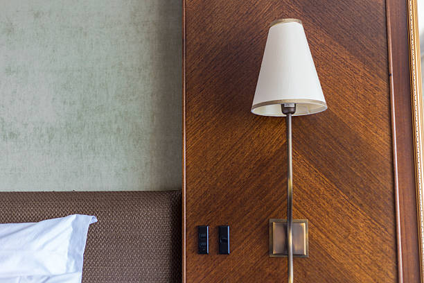 Luxury hotel bedside lamp with switches