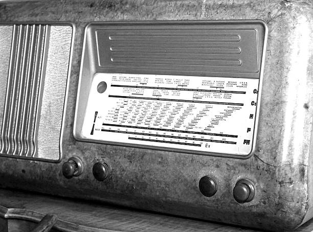 Old vintage radio isolated on white background.