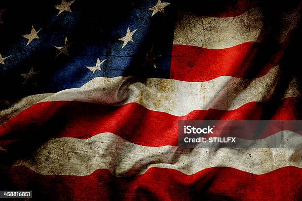 American Flag Stock Photo - Download Image Now - American Flag, Old, Retro Style