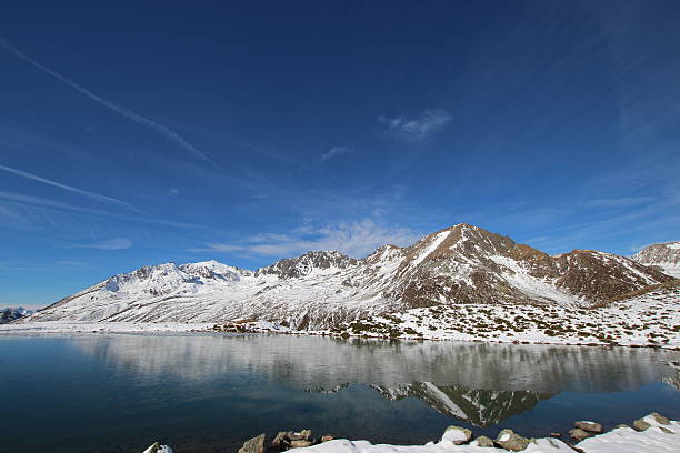 istock Reflection & First Snow in Autumn, Panorama Hirschebensee, Tyrol, Austria 458820585