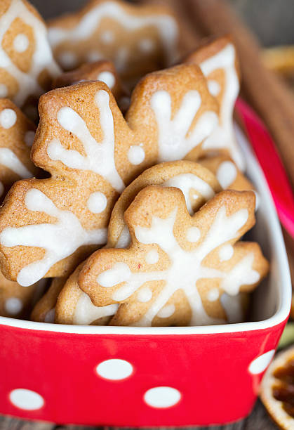 istock Christmas cookies in a beautiful red bowl 458830649