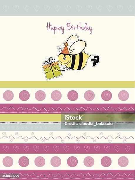 버스데이 카드를 꿀벌 귀여운에 대한 스톡 벡터 아트 및 기타 이미지 - 귀여운, 기념일, 노랑
