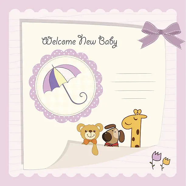 Vector illustration of baby shower card