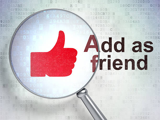 istock Social network concept: Thumb Up and Add as Friend 458848371