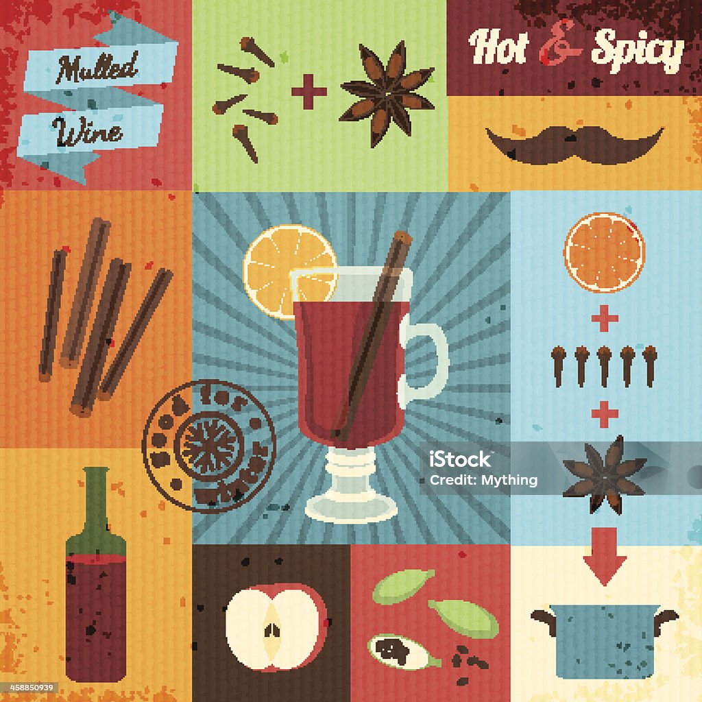Mulled Wine Design Set Mulled Wine Design Set. Vector illustration, eps10. Alcohol - Drink stock vector