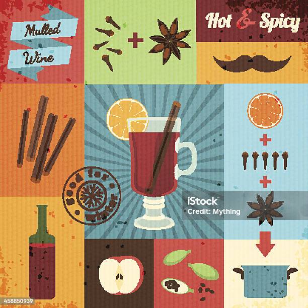 Mulled Wine Design Set Stock Illustration - Download Image Now - Alcohol - Drink, Anise, Apple - Fruit