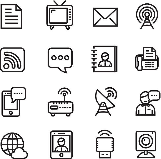 Communication icons vector art illustration