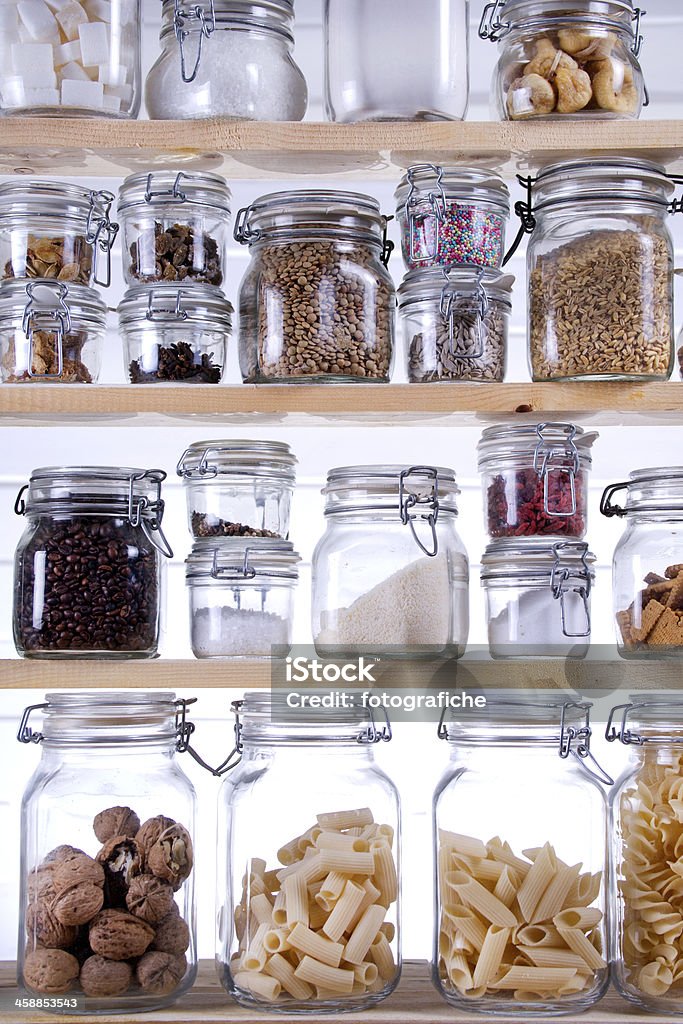 Small Pantry Small Pantry Housewife, Containing Necessary To Cook Pantry Stock Photo