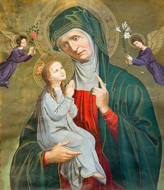 istock Leuven - Paint of st. Ann with the little Mary 458859567