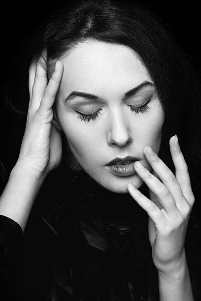istock portrait of lady with closed eyes 458859865