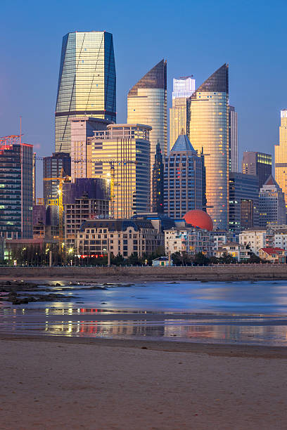 night view in Qingdao stock photo