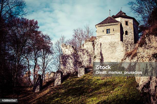 Photo libre de droit de Ruines Du Château Du Haut Dune Colline Dojcow Pologne banque d'images et plus d'images libres de droit de Automne