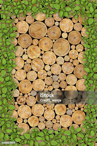 Stacked Logs Background Stock Photo - Download Image Now - Backgrounds, Brown, Circle