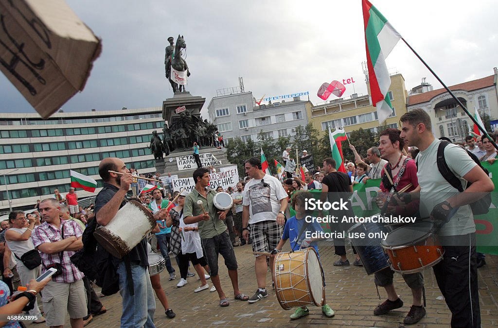 Bulgária Governo Protesto - Royalty-free Adulto Foto de stock