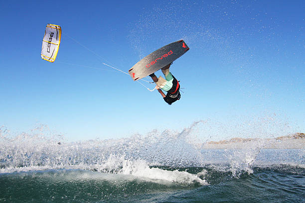 Kiteboarding Jump in Western Australia stock photo