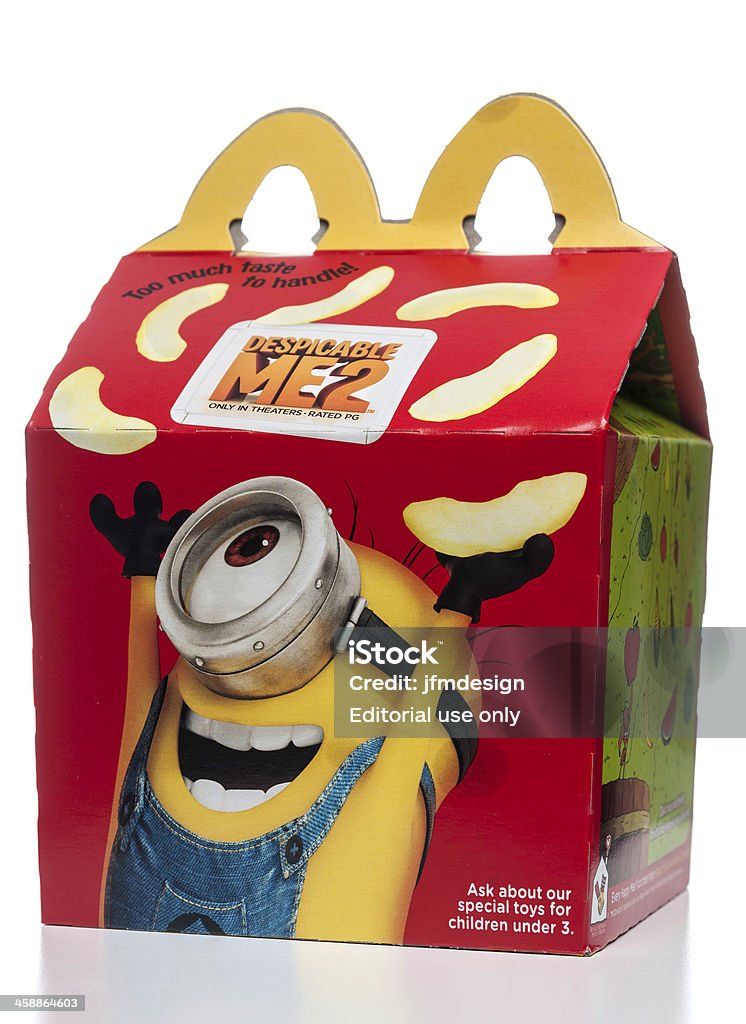 McDonald's heureux repas avec de terribles Me2 Promotion boîte - Photo de Minions - Fictional Characters libre de droits