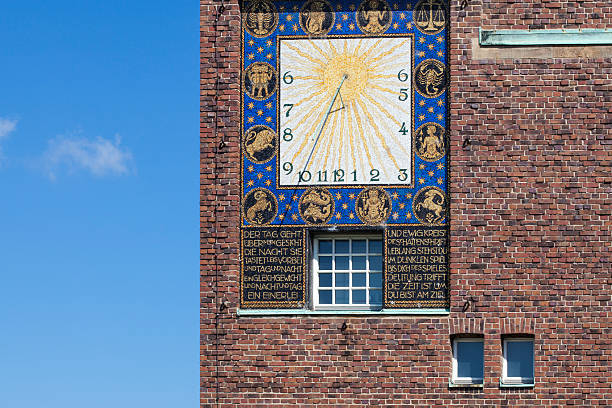 Closeup of the clock tower in Crouch End, North London