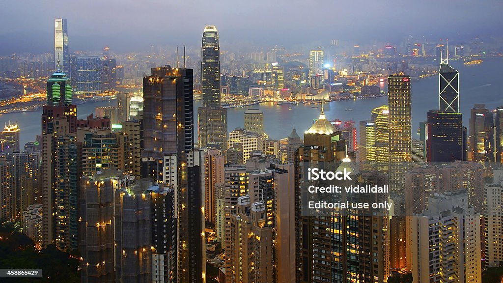 Nacht Szene in Hong Kong - Lizenzfrei Architektur Stock-Foto