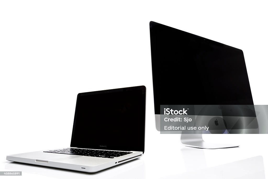 iMac y Macbook Pro - Foto de stock de Monitor de ordenador libre de derechos