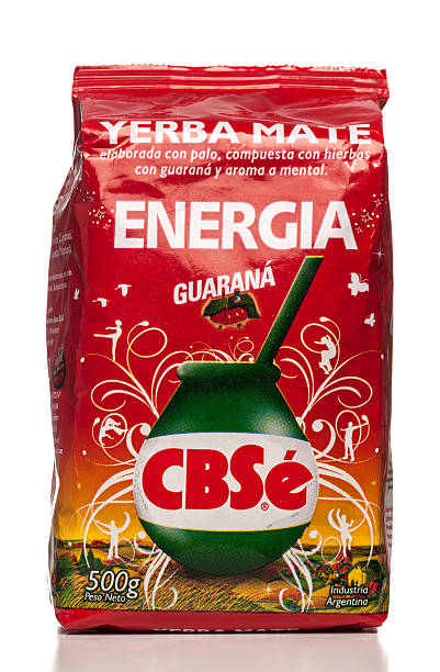 cbséエネルギーマテ茶、ガラナのパッケージ - yerba mate package hot drink food ストックフォトと画像