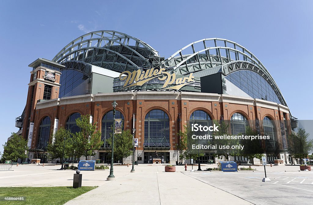 Miller Park Milwaukee, Wisconsin, USA aa June 3, 2013: Miller Park in Milwaukee, Wisconsin. Miller Park is a MLB ballpark and home to the Milwaukee Brewers. American Family Field Stock Photo