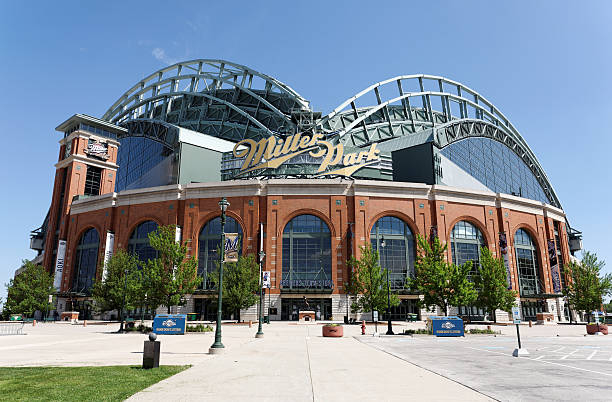 Miller Park Milwaukee, Wisconsin, USA aa June 3, 2013: Miller Park in Milwaukee, Wisconsin. Miller Park is a MLB ballpark and home to the Milwaukee Brewers. milwaukee wisconsin photos stock pictures, royalty-free photos & images