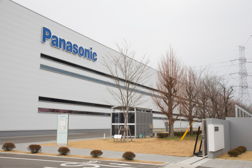 Tosu, Japan - March 10, 2013: General view of Panasonic Saga Factory. It is located in 1471 Muratamachi, Tosu-shi, Saga, Japan. Panasonic is a Japanese multinational electronics corporation.